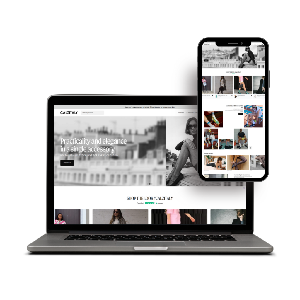 Shopify store redesign and optimization for Calzitaly.us premium tights and hosiery brand