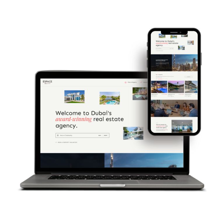Corporate real estate website design for Espace.ae by EdgFuture